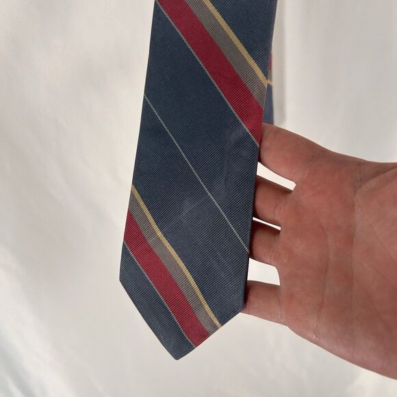 Polo Ralph Lauren Tie Men's 57" Blue Red Striped 100% Silk 3" Wide - Picture 1 of 7
